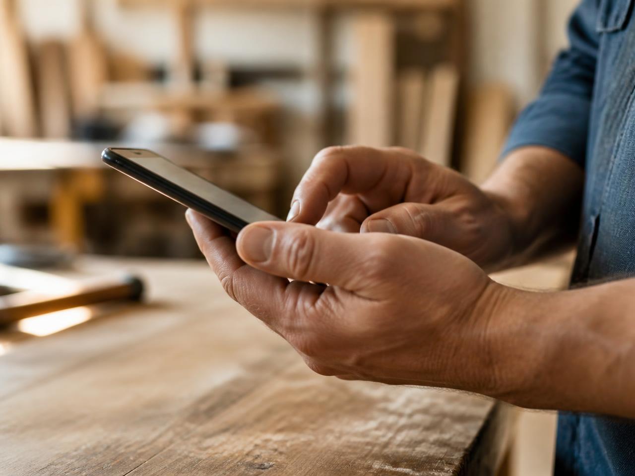 Création d'un devis depuis un téléphone sur un chantier